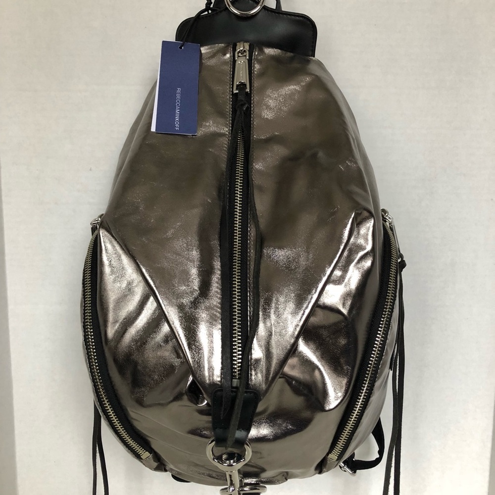 Rebecca Minkoff Silver Nylon Julian Backpack NWT